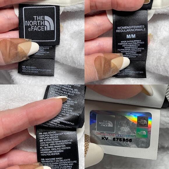 Women’s The North Face Helata Full Zip Fleece Fuzzy Jacket White Size Medium - Picture 14 of 15